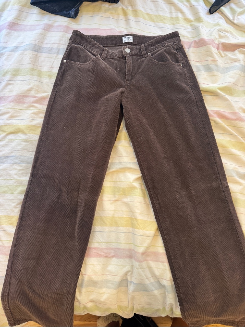 Cotton On Women's Dark Brown Corduroy Straight Leg Pants